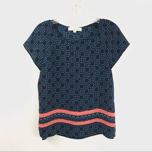 LOFT geo floral blouse